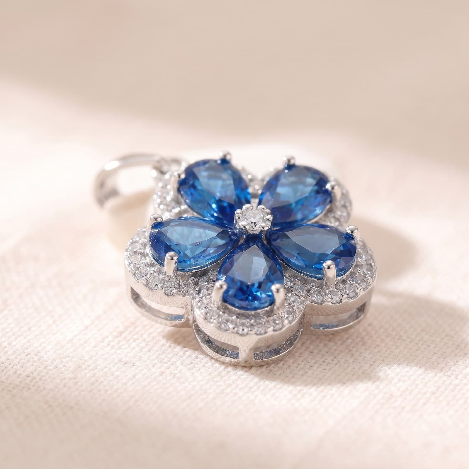 Blue Flower Necklace & Earring Set — view 3