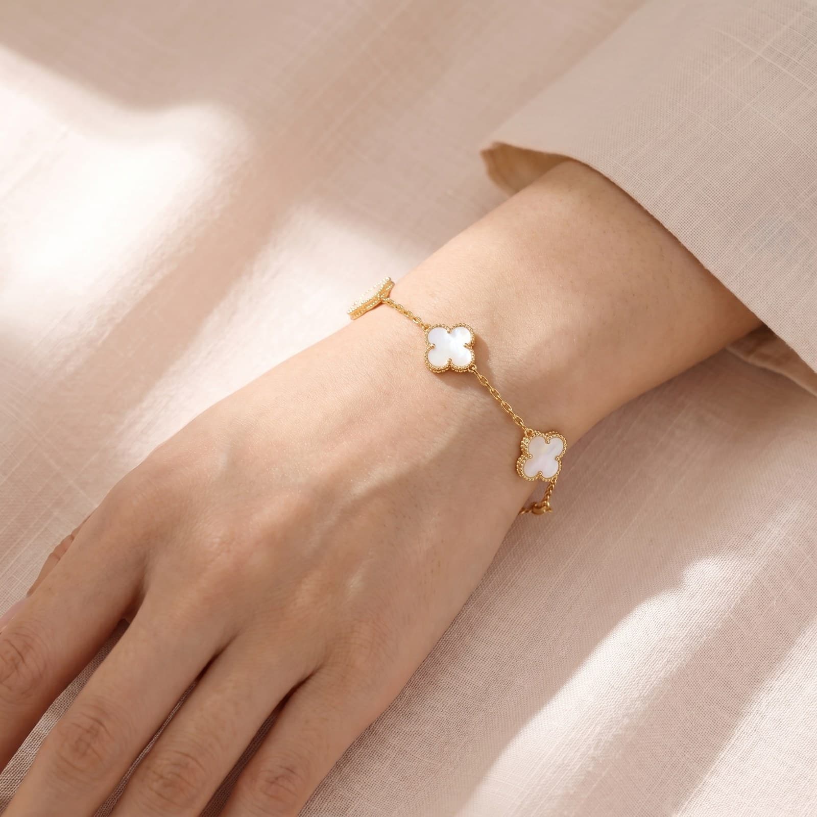 Gold Clover Bracelet — view 2