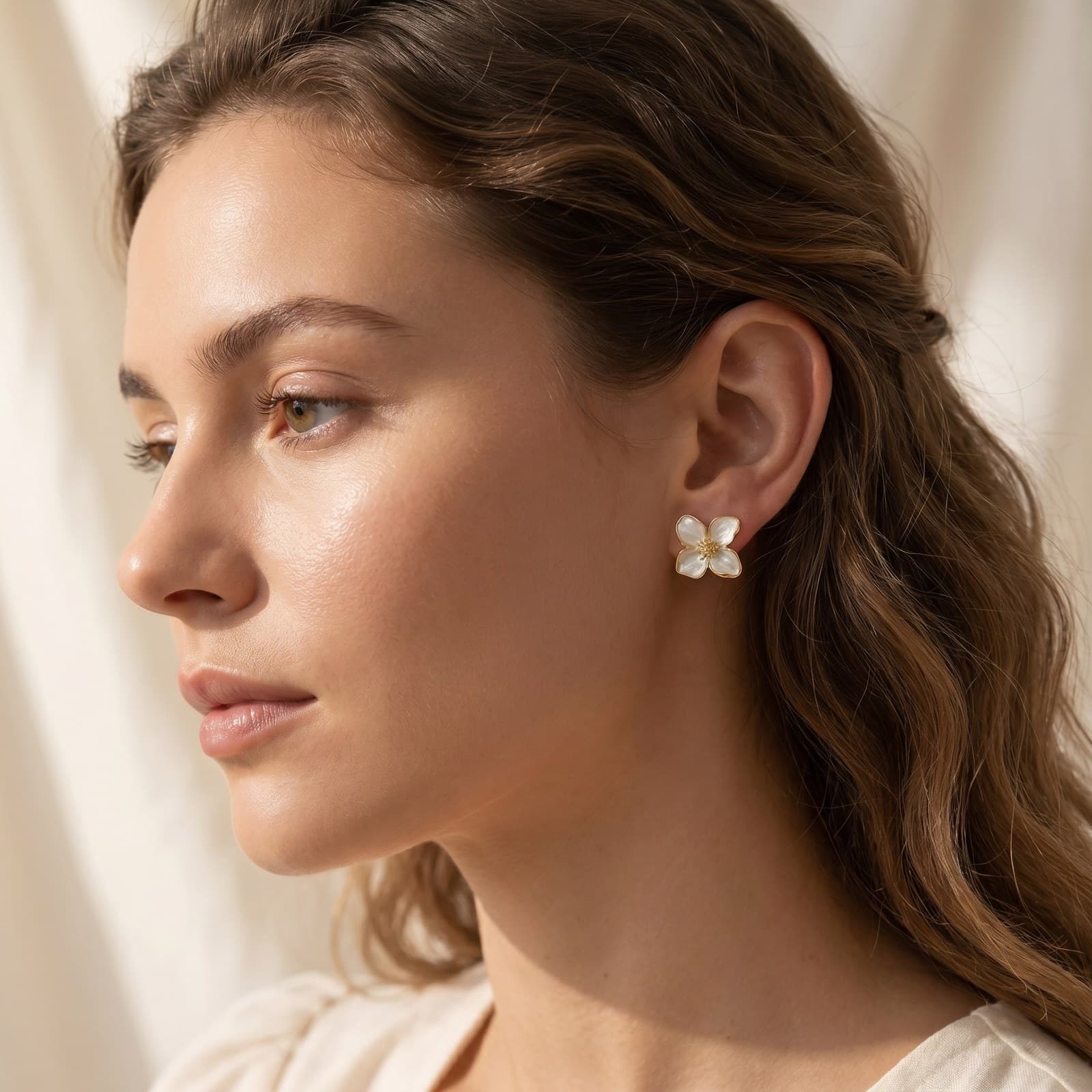 Hibiscus Flower Earrings — view 2