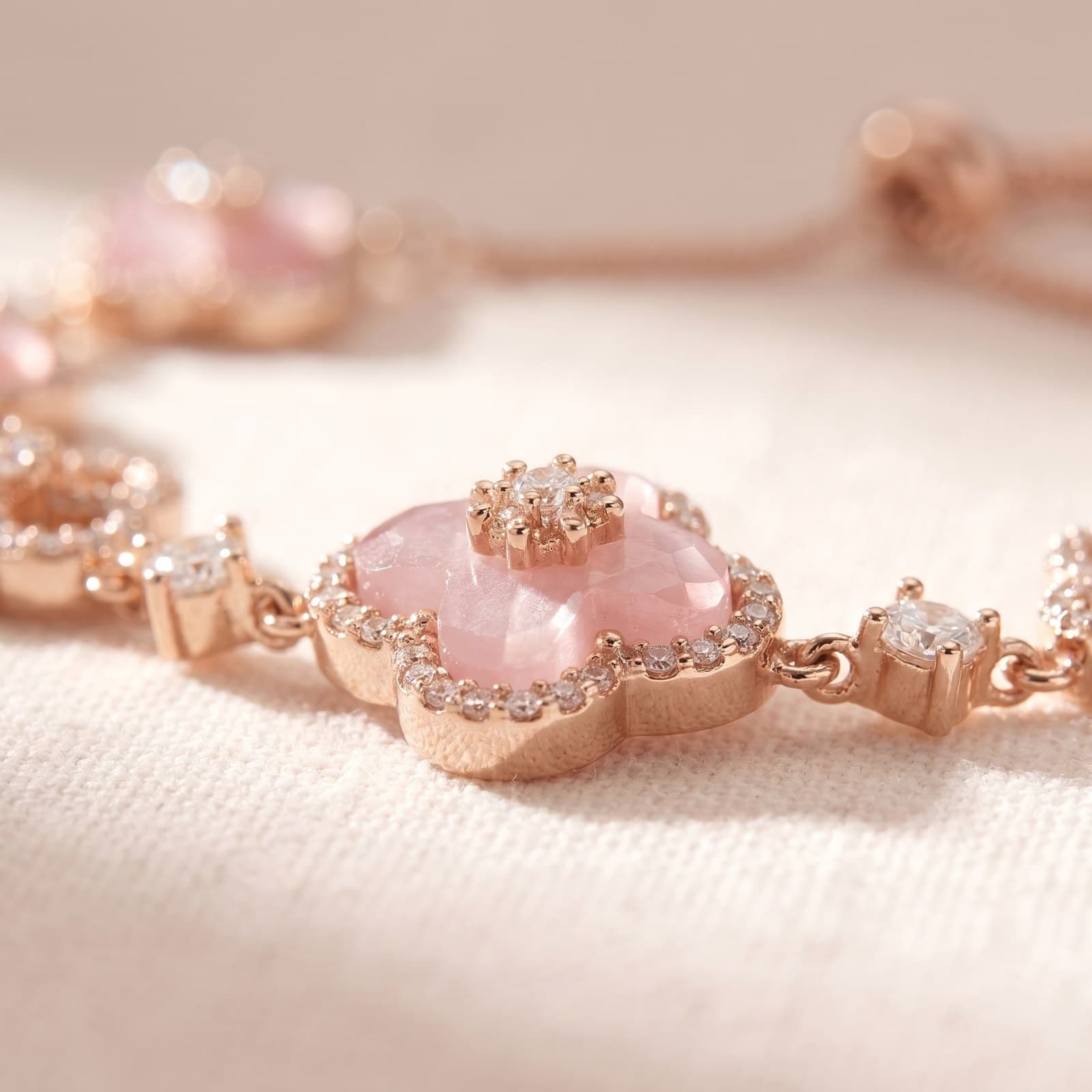Pink Clover Bracelet — view 3