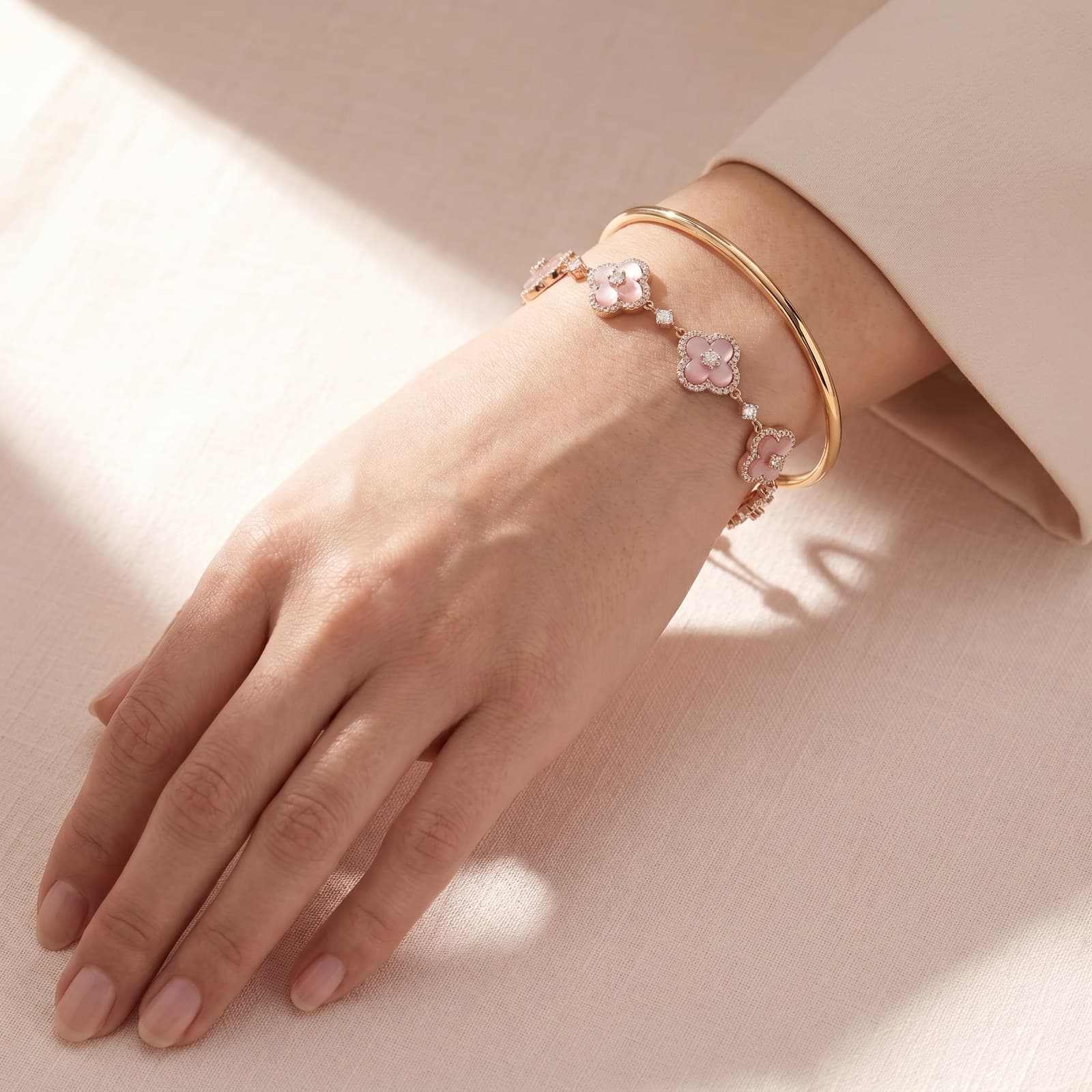 Pink Clover Bracelet — view 4