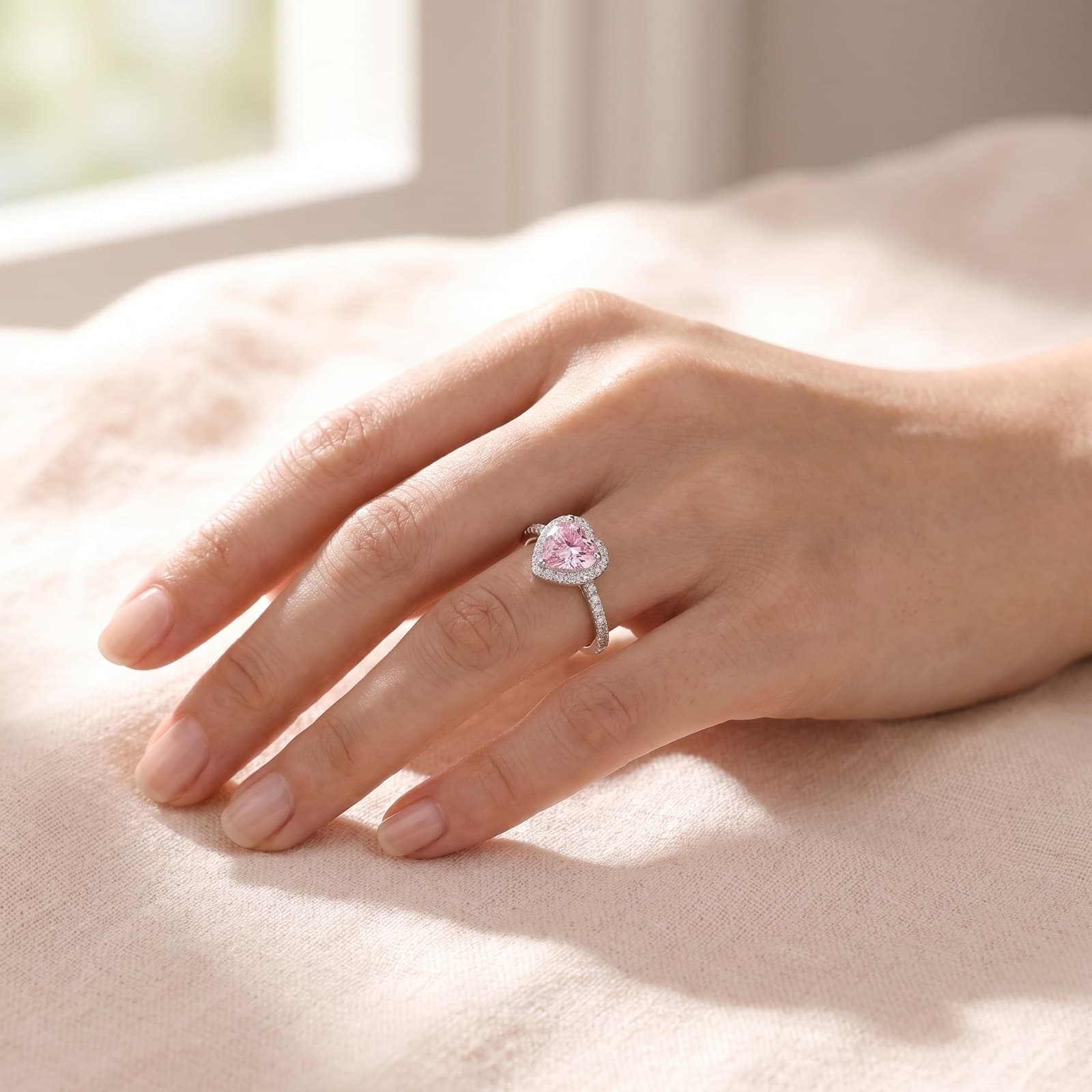Pink Heart Ring — view 2